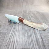 Moose Antler Handle Opalite Blade Ornamental Knife #1364     Mountain Man Knife