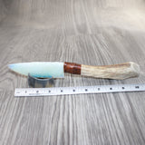Moose Antler Handle Opalite Blade Ornamental Knife #1364     Mountain Man Knife