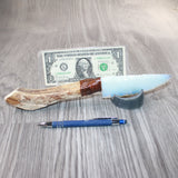 Moose Antler Handle Opalite Blade Ornamental Knife #1364     Mountain Man Knife