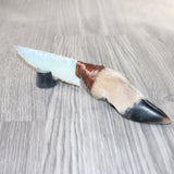 Deer Foot Handle Opalite Blade Ornamental Knife #7364     Mountain Man Knife