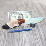 Deer Foot Handle Opalite Blade Ornamental Knife #7364     Mountain Man Knife
