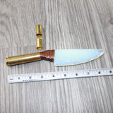 50 Cal Shell Casing Handle Opalite Blade Ornamental Knife #3464     Mountain Man Knife