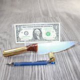 50 Cal Shell Casing Handle Opalite Blade Ornamental Knife #3464     Mountain Man Knife