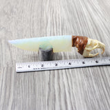 Muskrat Skull Handle Opalite Blade Ornamental Knife #3856     Mountain Man Knife