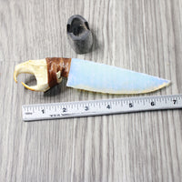 Muskrat Skull Handle Opalite Blade Ornamental Knife #3856     Mountain Man Knife