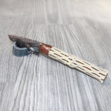Cholla Cactus Wood Handle Stone Blade Ornamental Knife #4564    Mountain Man Knife
