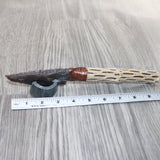 Cholla Cactus Wood Handle Stone Blade Ornamental Knife #4564    Mountain Man Knife