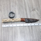 Cholla Cactus Wood Handle Stone Blade Ornamental Knife #4564    Mountain Man Knife