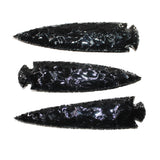 3 Obsidian Ornamental Spearheads  #9564     Arrowhead
