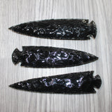 3 Obsidian Ornamental Spearheads  #9564     Arrowhead