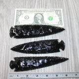 3 Obsidian Ornamental Spearheads  #9564     Arrowhead