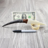 Impala Horn Handle Bone Blade Ornamental Knife #4747 Mountain Man Knife