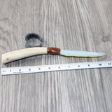 Elk Antler Handle Opalite Blade Ornamental Knife #8564     Mountain Man Knife
