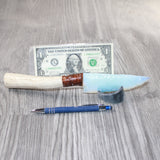 Elk Antler Handle Opalite Blade Ornamental Knife #8564     Mountain Man Knife