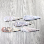 5 Stone Ornamental Spearheads  #3956 Agate Jasper     Arrowhead