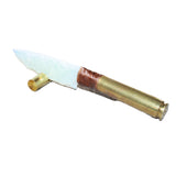 50 Cal Shell Casing Handle Opalite Blade Ornamental Knife #9664     Mountain Man Knife
