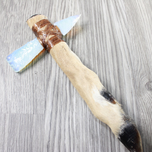 Deer Foot Handle Opalite Head Ornamental Tomahawk #4956    Mountain Man Knife Axe Hatchet