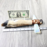 Deer Foot Handle Opalite Head Ornamental Tomahawk #4956    Mountain Man Knife Axe Hatchet