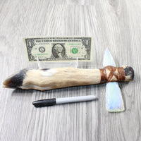 Deer Foot Handle Opalite Head Ornamental Tomahawk #4956    Mountain Man Knife Axe Hatchet