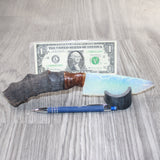 Impala Horn Handle Opalite Blade Ornamental Knife #9664     Mountain Man Knife