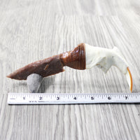 Beaver Jaw Handle Stone Blade Ornamental Knife #1056    Mountain Man Knife