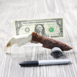Beaver Jaw Handle Stone Blade Ornamental Knife #1056    Mountain Man Knife