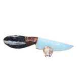 Orthoceras Fossil Handle Opalite Blade Ornamental Knife #0764     Mountain Man Knife