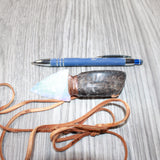 Goat Horn Handle  Opalite Blade Knife Necklace  #6764  Mountain Man Necklace