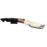Coyote Foot Handle Obsidian Blade Ornamental Knife #1764  Mountain Man Knife