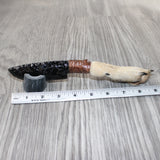 Coyote Foot Handle Obsidian Blade Ornamental Knife #1764  Mountain Man Knife