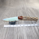 Cholla Cactus Wood Handle Opalite Blade Ornamental Knife #0764     Mountain Man Knife