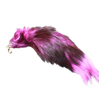 1 Dyed Silver Fox Tail Key Ring #1056  Taxidermy Keychain Tassel Bag Tag