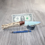 Cholla Cactus Wood Handle Opalite Blade Ornamental Knife #0764     Mountain Man Knife