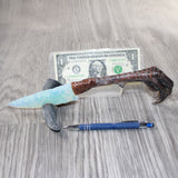 Turkey Foot Handle Opalite Blade Ornamental Knife #1864     Mountain Man Knife