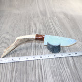 Mule Deer Antler Handle Opalite Blade Ornamental Knife #2864     Mountain Man Knife