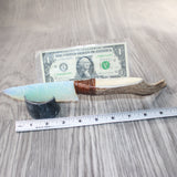 Mule Deer Antler Handle Opalite Blade Ornamental Knife #2864     Mountain Man Knife