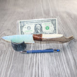 Mule Deer Antler Handle Opalite Blade Ornamental Knife #2864     Mountain Man Knife