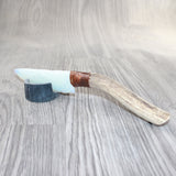 Elk Antler Handle Opalite Blade Ornamental Knife #2926     Mountain Man Knife