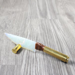 50 Cal Shell Handle Opalite Blade Ornamental Knife #9156     Mountain Man Knife