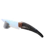 Goat Horn Handle Opalite Blade Ornamental Knife #2156     Mountain Man Knife