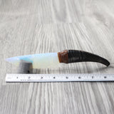 Goat Horn Handle Opalite Blade Ornamental Knife #2156     Mountain Man Knife