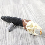 Muskrat Skull Handle Obsidian Blade Ornamental Knife #3256  Mountain Man Knife