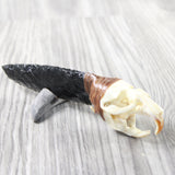 Muskrat Skull Handle Obsidian Blade Ornamental Knife #3256  Mountain Man Knife