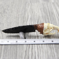 Muskrat Skull Handle Obsidian Blade Ornamental Knife #3256  Mountain Man Knife