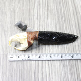 Muskrat Skull Handle Obsidian Blade Ornamental Knife #3256  Mountain Man Knife