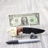 Muskrat Skull Handle Obsidian Blade Ornamental Knife #3256  Mountain Man Knife