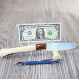 Deer Bone Handle Opalite Blade Ornamental Knife #4064     Mountain Man Knife