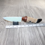 Deer Foot Handle Opalite Blade Ornamental Knife #1165     Mountain Man Knife