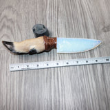 Deer Foot Handle Opalite Blade Ornamental Knife #1165     Mountain Man Knife