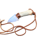 Antler Crown Handle  Opalite  Blade Knife Necklace  #5165  Mountain Man Necklace